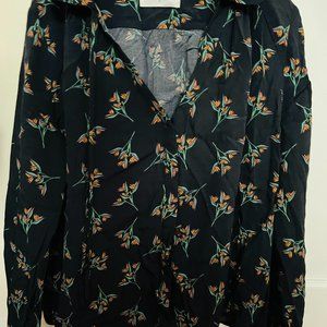 Charcoal flowered blouse from ba&sh, size 8